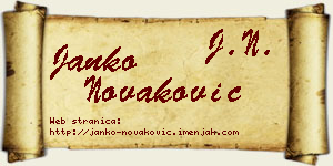 Janko Novaković vizit kartica